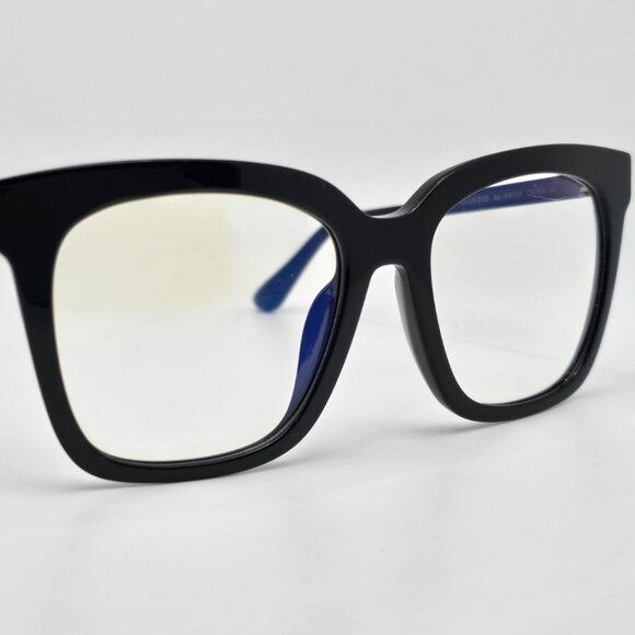 Diff Eyewear Bella Black Frame Blue Light Blocking Lens Oversized Glasses 56mm - Picture 10 of 16